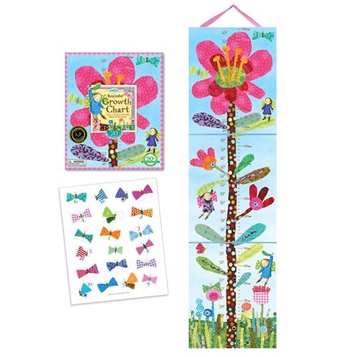 eeBoo Growth Chart - Hot Pink Flower
