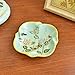 Produktbild HQYXGS Hellgrün Löwenzahn Muster ländlichen Klassische Aschenbecher Büro Wohnzimmer Schlafzimmer Keramikascher Creative Mini Aschenbecher (Durchmesser 11,5 cm, Höhe 2,5 cm)