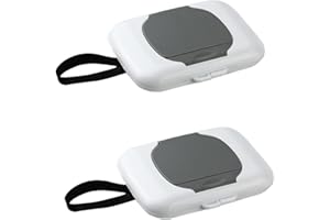 DTGECD 2 Pack Baby Wipes Dispenser, Wet Wipes Dispenser Box, Portable Toilet Wipes Dispenser Box with Silicone Seal, Ideal for Travel and Outdoor Activities, Size 16.5 * 13cm, Gray