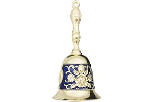 GmeDhc Campanilla de Metal, Campana de Mano, Campana con Asa, para Campana de Recepción, Campana de Cena, Campanilla de Servicio de Metal para Meditación, Alimentación de Mascotas, Oración, Decoración