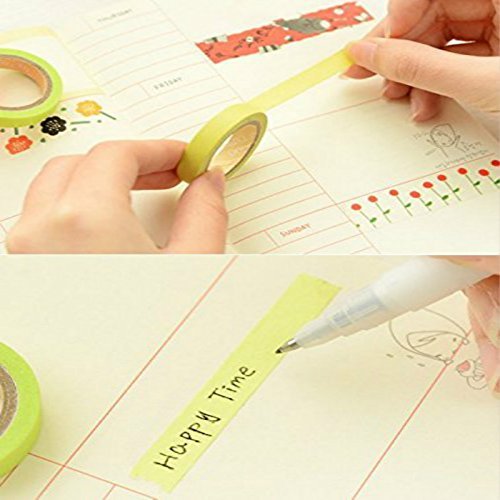 Dosige Regenbogen Klebeband Deko Aufkleber Rainbow Dekobänder Klebestreifen Mehrere Farben klebrig Kreppklebeband Scrapbooking DIY Klebeband 10 Stück - 4