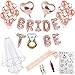 Produktbild HESHIFENG. party & accessories JGA deko Accessoires für den Junggesellinnenabschied,Rose Gold Luftballons+Banner + Schärpe + weißer Schleier mit Kamm + 21 Tattoos für Braut to be,Team Braut