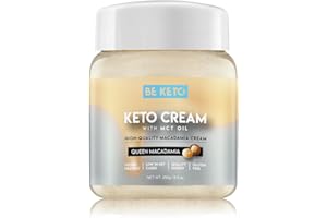 BE KETO BeKeto Keto Crema Queen Macadamia con aceite MCT para untar, a base de plantas para vegano, alimentos aptos para cetogénicos, sin gluten, 250 g