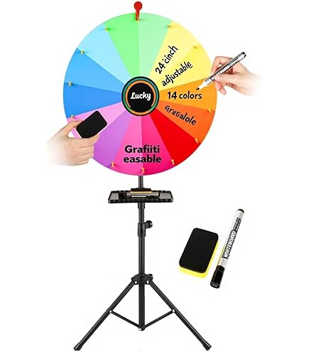 Roue à Cadeaux éditable – Jeu Interactif Pour événements, Salons, Anniversaires. Acrylique, Marqueur Inclus