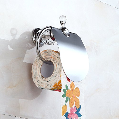 Beelee BA5210C Moderne Luxus Kristall Wandmontierte Toilettenpapierhalter mit Deckel, Chrom - 8