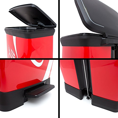 Curver 02162-C14-07 Abfalleimer Coca Cola Deco B Metallics mit Pedal, 50 L - 4