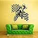 Produktbild jiuyaomai Bike Finish Flagge Motorrad Wandaufkleber Für Jungen Schlafzimmer Bobby Vinyl Removable Wallpaper Decals Wohnzimmer Poster Murals schwarz 42X42 cm