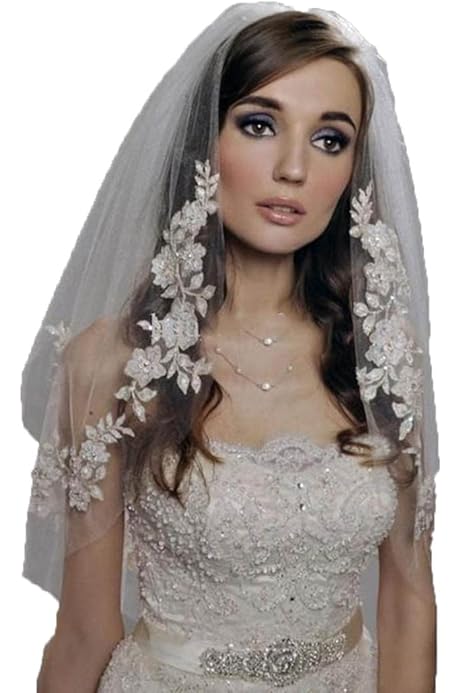 GORGECRAFT Voile De Mariée Gothique Avec En Dentelle Noire Collier Ras Du Cou Accessoires De Vêtement De Mariage Voile En Maille De Dentelle à 2 Niveau Avec Coiffure Peigne Pour Halloween Cosplay