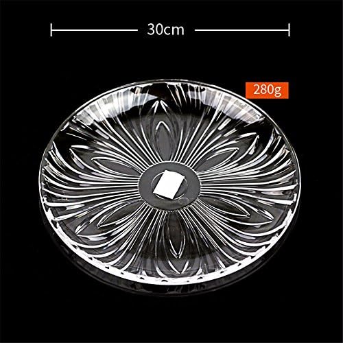 LOSTRYY Plastic tray fruit plate transparent atmosphere dry fruit pots simple atmosphere large round large fruit pots, C