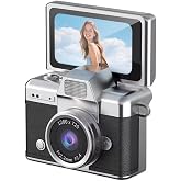 Yeco 48 MP Mini Dijital Kamera, D&ouml;nen Ekranlı Selfie Vlog Kamera, 1080P Video, Flaşlı, Type-C Şarj, SD Kart Destekli, Anahtar