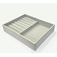 ECVV Velvet Jewelry Tray, Arrival Small Jewelry Tray Ring Necklace Storage Organizer Bracelet Watch Display Drawer Stuff Finishing Multi-functional.|Grey|