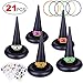 Produktbild Howaf 21Set Halloween Ringwurfspiel Aufblasbare Hexenhut Wurfspiel Draußen drinnen Kinder Spiele mit Ringe und Halloween Tattoos für Halloween Party Kindergeburtstag