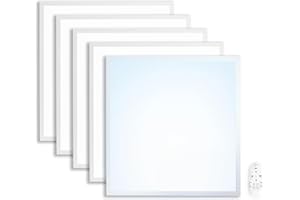 ‎XTEND ECOLIGHT 5x LED Panel 62x62 dimmbar mit Fernbedienung Kaltweiß 6000K Tageslicht 40W Rasterleuchte LED Einlegeleuchte für Rasterdecken inkl. Trafos und 1 Fernbedienung Xtend PLe2.2