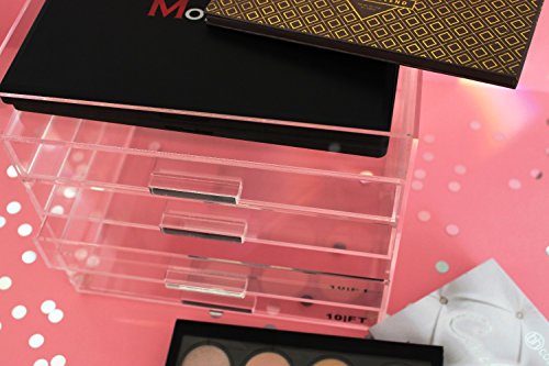 10 ft Make-up-Organizer aus Acryl, Luxus 5 Schublade Display, hoher Stufe 3 mm Glam Box, eine saubere nachhaltig Aufbewahrung Lösung - 6