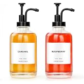 Orret Home 2-Piece 500ml Glass Liquid Soap Dispenser and Lotion Set &ndash; High Quality Chrome Headboard, Stylish Design, Multi-Purpose Use Interior