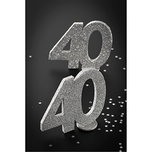 XXL Tischdeko Zahl 10 Geburtstag Silber Glitzer 1 Stück Party-Deko Palandi® - 6