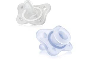 Chicco PhysioForma Chupete de Silicona 0-2 Meses, Apoyan la Respiración Fisiológica y Favorecen el Desarrollo Correcto de la Boca del Bebé, Pack 2 Piezas, Azul