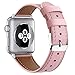 Produktbild Armband für Apple Watch Series 1/2/3/4 42/44mm, Smartwatch Zubehör Leder Runde Schwanzschnalle Ersatzarmband Armbänder Smartwatch für Männer Frauen (B)