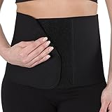 Stützende Bauchbinde-Bauchband-Bauchgürtel nach Geburt-Schwangerschaft-Kaiserschnitt mit stufenlos verstellbarem Klettverschluss, Schwarz, Weiß oder Beige von HERZMUTTER (3000) - 3