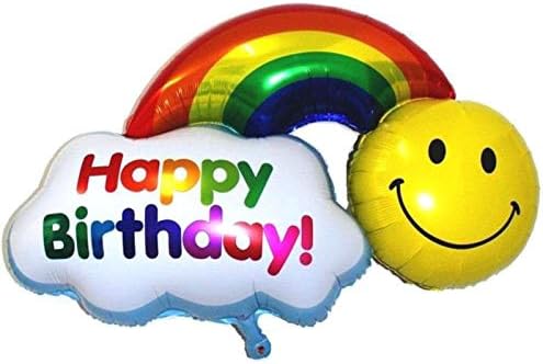 36 inch - Kids Party Decoration - Smile / Happy Birthday - Rainbow Foil Balloon
