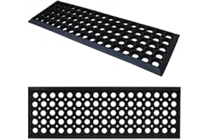 R.G. Gummi Stufenmatten Fußmatte Ringgummimatte 25x75 cm Treppenmatte Matte rutschhemmend Dicke 18mm mit Anlaufkante (5 Stück)