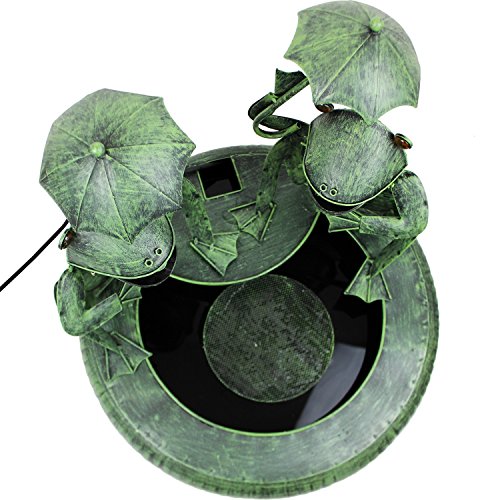Metallbrunnen mit 2 Fröschen, Ø46xH43cm, inkl. Elektropumpe, Zimmerbrunnen, Antik-Look / Metall - 3