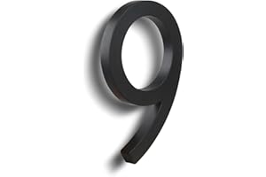 HASWARE Numeri civici eleganti in ABS da 15 cm, design elegante nero, resistenti e facili da installare (nero, 9)