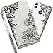 Produktbild Motorola Moto One Hülle 3D-Effekt Painted cool Schutzhülle PU Leder Flip Bookcase Handy Tasche Schale mit Magnet Standfunktion Etui für Motorola Moto One / P30 Play Diagonal Black Flowers YX.