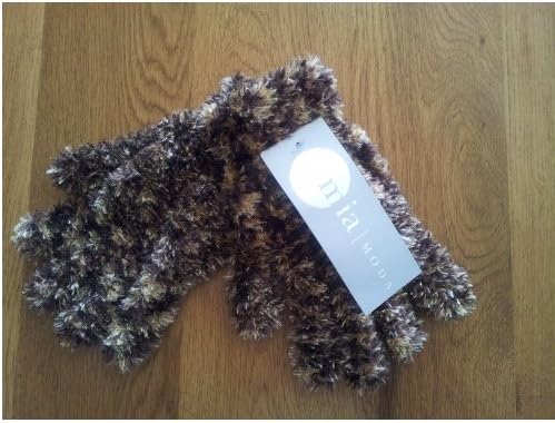 Mia Moda for TJ Hughes Ladies Girls Chocolate BROWN Fluffy Magic Gloves by ONE SIZE