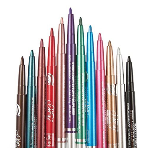 Vovotrade 12 Stück bunte Frauen Lidschatten Langlebig Eyeliner Make-up kosmetische Werkzeuge - 4