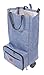 Produktbild Jata Hogar Trolley Tasche mit Tragegriff und Rollen Extra starke faltbar, Polyester, Aluminium und PVC-Folie, blau, 32 x 27 x 70 cm