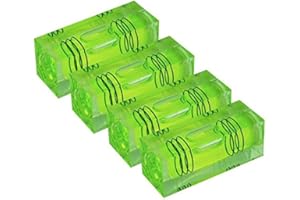 UMEI Mini Nivel de Burbuja de Alta Precisión, Bola de Tres Líneas, Doméstico (40 x 15 x 15 mm, 4 Piezas) (Verde)