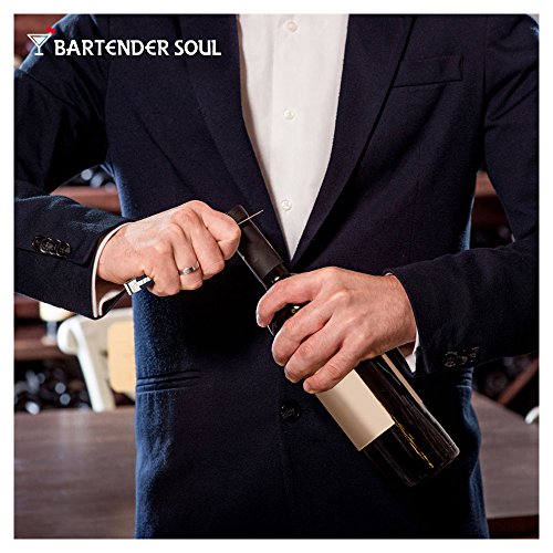 Elegant Korkenzieher (Ebenholz) Mit Doppelscharnierhebel, Professioneller Wein Flaschenöffner, Auswahl an Sommeliers und Kellner, mit Folienschneider, Edelstahl aus harter 420 Grad für Bierflaschen - 5