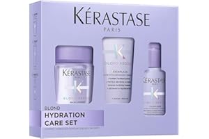 Kérastase, Blond Absolu, Pflegeroutine mit Shampoo, Haarspülung & Hitzeschutzspray, Für blondes und blondiertes Haar, Bain Lumière 80 ml, Fondant Cicaflash 75 ml & Cicaplasme Serum 45 ml