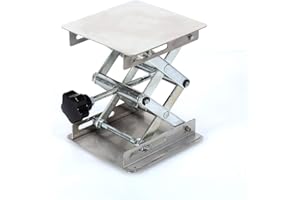 AELOA Hebebühnen Ständer Lab Hebebühne Edelstahl 100X100mm Hebebühnen Ständer Scherenhebebühne Höhe von 45mm bis 150 mm