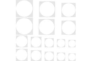 SLIVERDEW 16 plantillas circulares grandes de 6 a 25 cm, reutilizables de plástico, redondas para paredes, madera y papel, proyectos de arte y textiles para el hogar