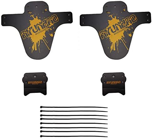 2 Pcs Bicycle Fenders,Mountain Bike Fender,Lightest MTB/Road Bike Mudguard,Rear and Front a Set Mudguards For Mountain BMX Racing Touring Road Bike (Orange)