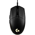 Logitech G203 Prodigy Wired Gaming Mouse, 8,000 DPI, RGB, Lightweight, 6 Programmable Buttons, On-Board Memory, Compatible wi