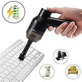 Potente succión y limpieza eficiente: aspirador recargable con batería de litio de 2000 mAh proporciona una potente succión, limpieza de polvo, migas, restos para portátil, teclado mecánico, piano, bolsa de maquillaje, coche, casa de mascotas; con 8 diferentes grosores y cerdas suaves que pueden llegar a algunos lugares difíciles de alcanzar que se limpiarán más eficazmente.