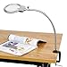 Produktbild SXYULQQZ LED-Lupen-Klemmlampe, 2,25-Fach, 5-Fach, 107-mm-Lupe, Metallschlauch, Verstellbarer Schwenkarm, Mehrzweckklemmleuchte für Schreibtisch, Tisch, Handwerk, Schmuck, Nähen