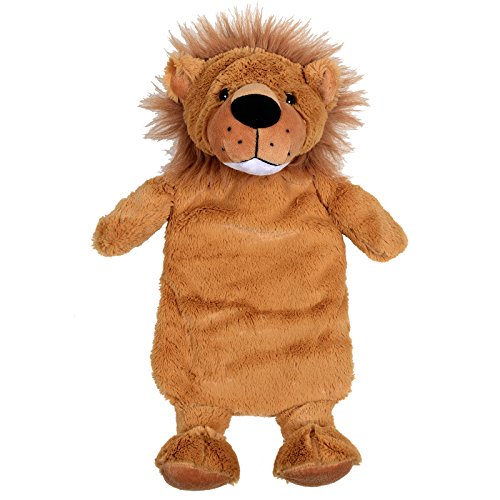 Novelty Hot Water Bottle Gift With Removeable Plush Lion Jungle Animal Cover New