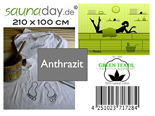 saunaday – Das neuartige Saunatuch Fussrichtung, XXL (210×100 cm NEU), Anthrazit - 6