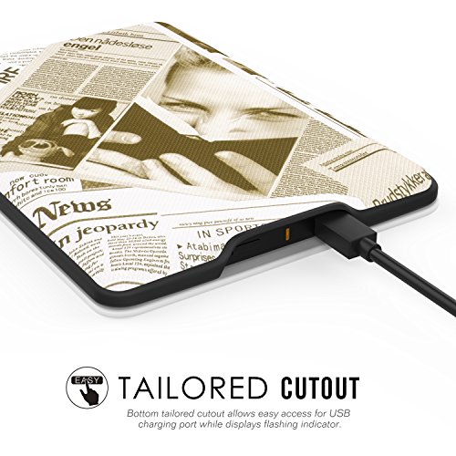 MoKo Kindle Paperwhite Hülle – Ultra Leightweight Schutzhülle Smart Cover mit auto Sleep / Wake Funktion für Alle Kindle Paperwhite (2016 / 2015 / 2013 / 2012 Modelle mit 6 Zoll Display), Zeitung Beige - 4