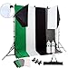Produktbild Fotostudio Set Studioset Hintergrundsystem inkl. 4x Hintergrundstoff schwarz, grau, grün sowie weiß aus Baumwolle, 2x Softbox 2x Lampenstativ, 2x 135W Blitzlampe, Tragtasche für Profi Fotografie