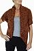 (7456-4) Chunky Soft Hair Knit Bolero Brooch Pin Front Burnt Orange (SM)