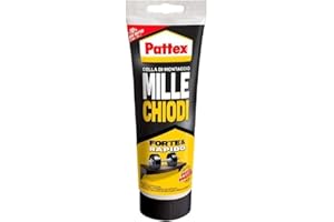 Pattex Millechiodi Forte & Rapido, adesivo di montaggio extra forte che sostituisce viti e fori al muro, adesivo bianco con effetto ventosa, 1x250g tubo