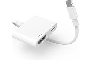 WETSKY USB C auf HDMI Adapter für iPhone iPad, 100W USB C to HDMI Adapter 2 in 1 Type C Digital AV Adapt Sync Screen Connector für iPhone 16/15/iPad Pro, Samsung Galaxy S25 S24 S23 Tablet/Laptop/TV/Monitor