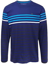 Ternua Olaf L/S M Camiseta, Hombre, Azul (Vibrant Marine Stripes), L