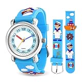Bling Jewelry Blue Sailor Tugboat Nautical Kids Watch Stainless Steel Back