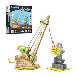 Smartivity Construction Crane with 3 Pulleys, STEM DIY Fun Toy, Educational & Construction based Activity Game Kit for Kids 6 to 14, Best Gift for Boys & Girls, Learn Science Engineering Project, Made in India by IIT Delhi Alumni